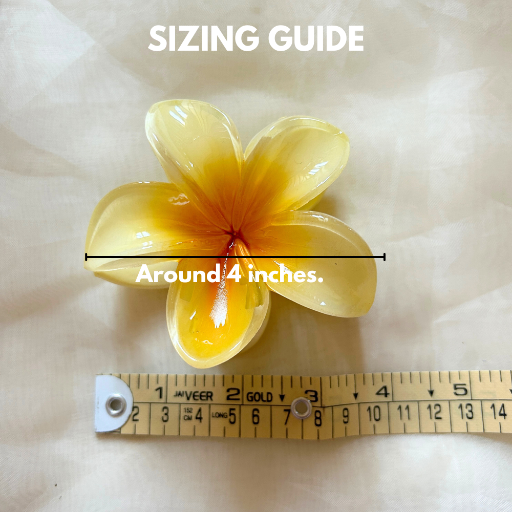 Orange Flower Claw Clip - Large