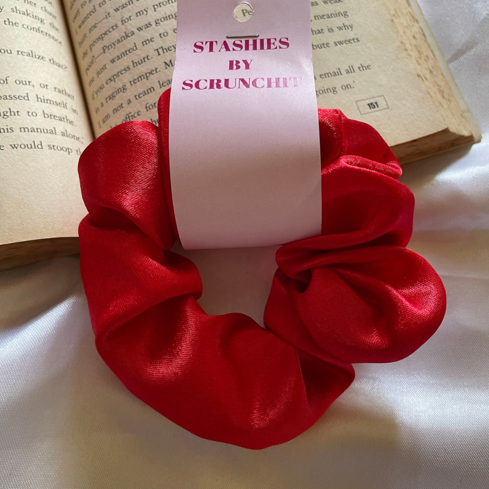 Bright Red Zipper Scrunchie