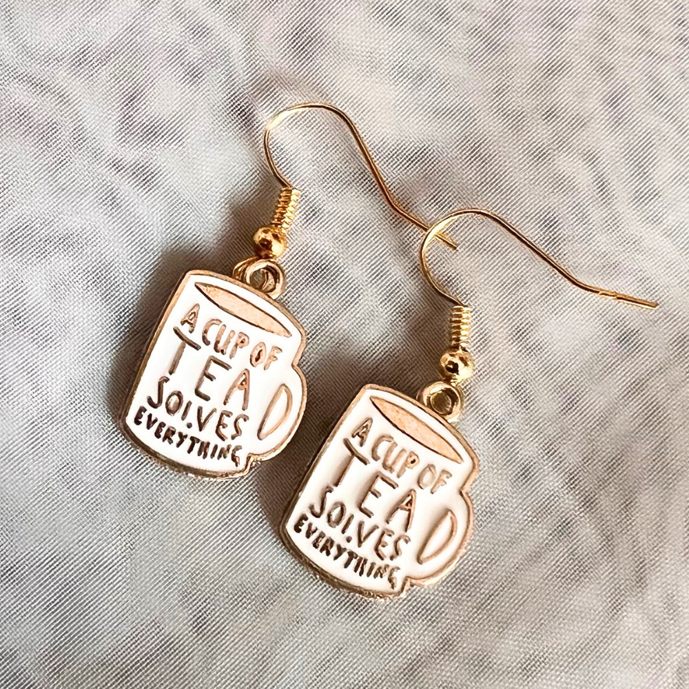 A Cup of tea solves everything - Earrings