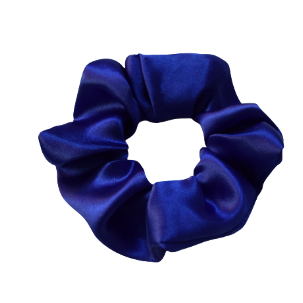 Neeli - Bright Blue Satin Scrunchie