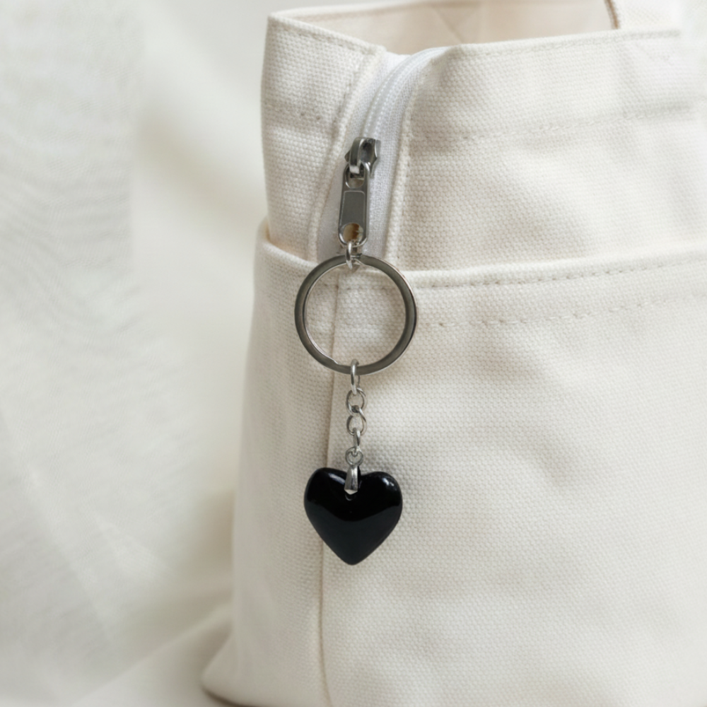 Heart Keychain - Black