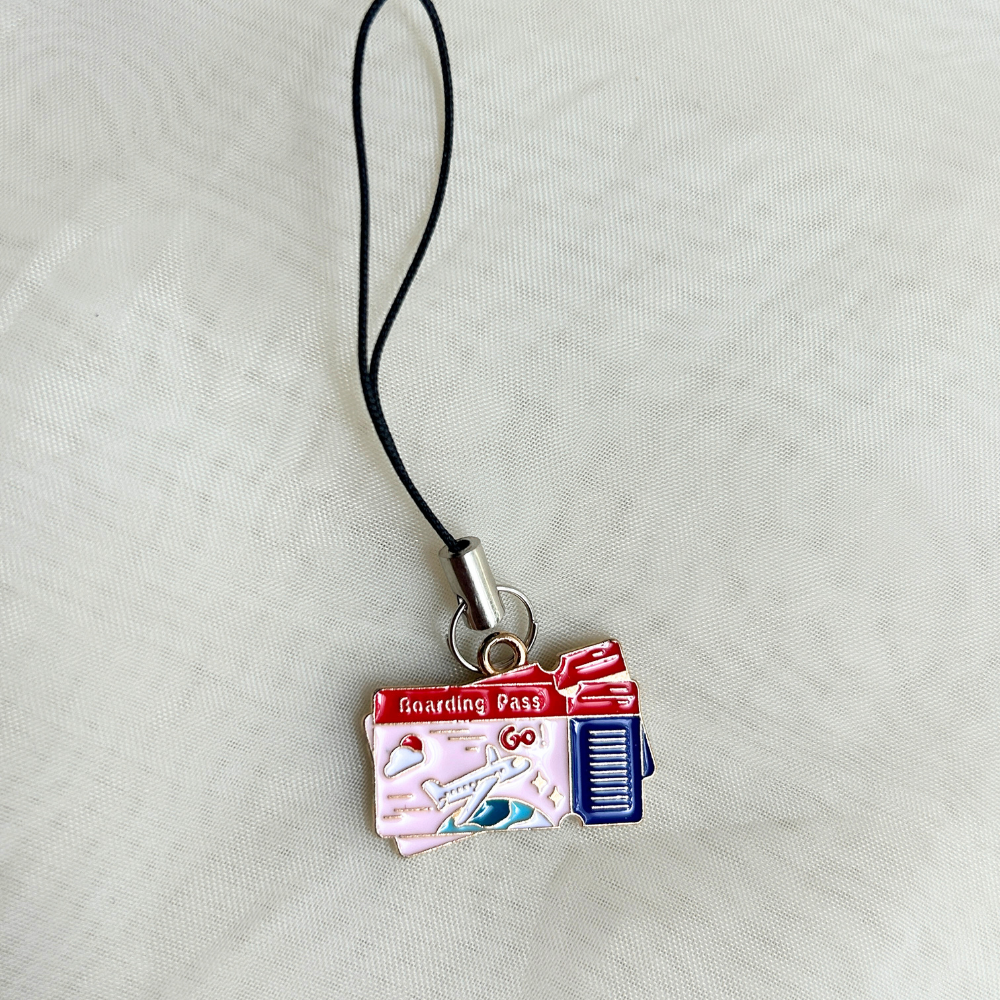 Boarding Pass Phone Charm - Pink