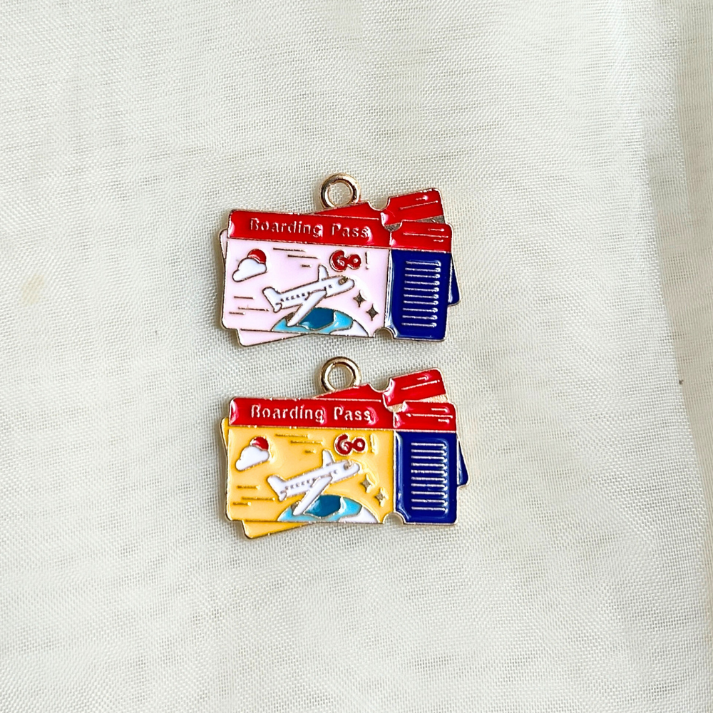 Boarding Pass Phone Charm - Yellow