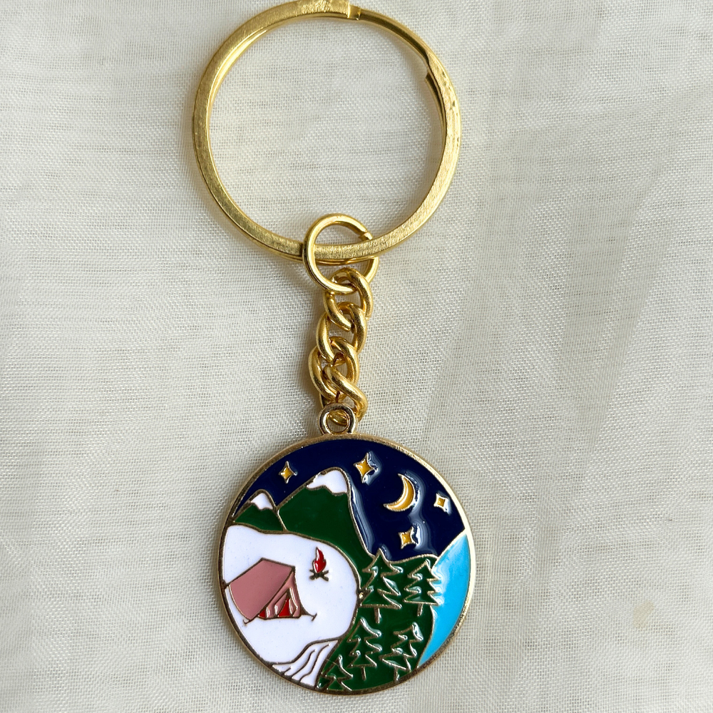 Mountains During Day/ Night Keychains