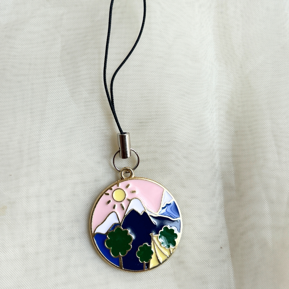 Mountains during Day/ Night Phone Charms