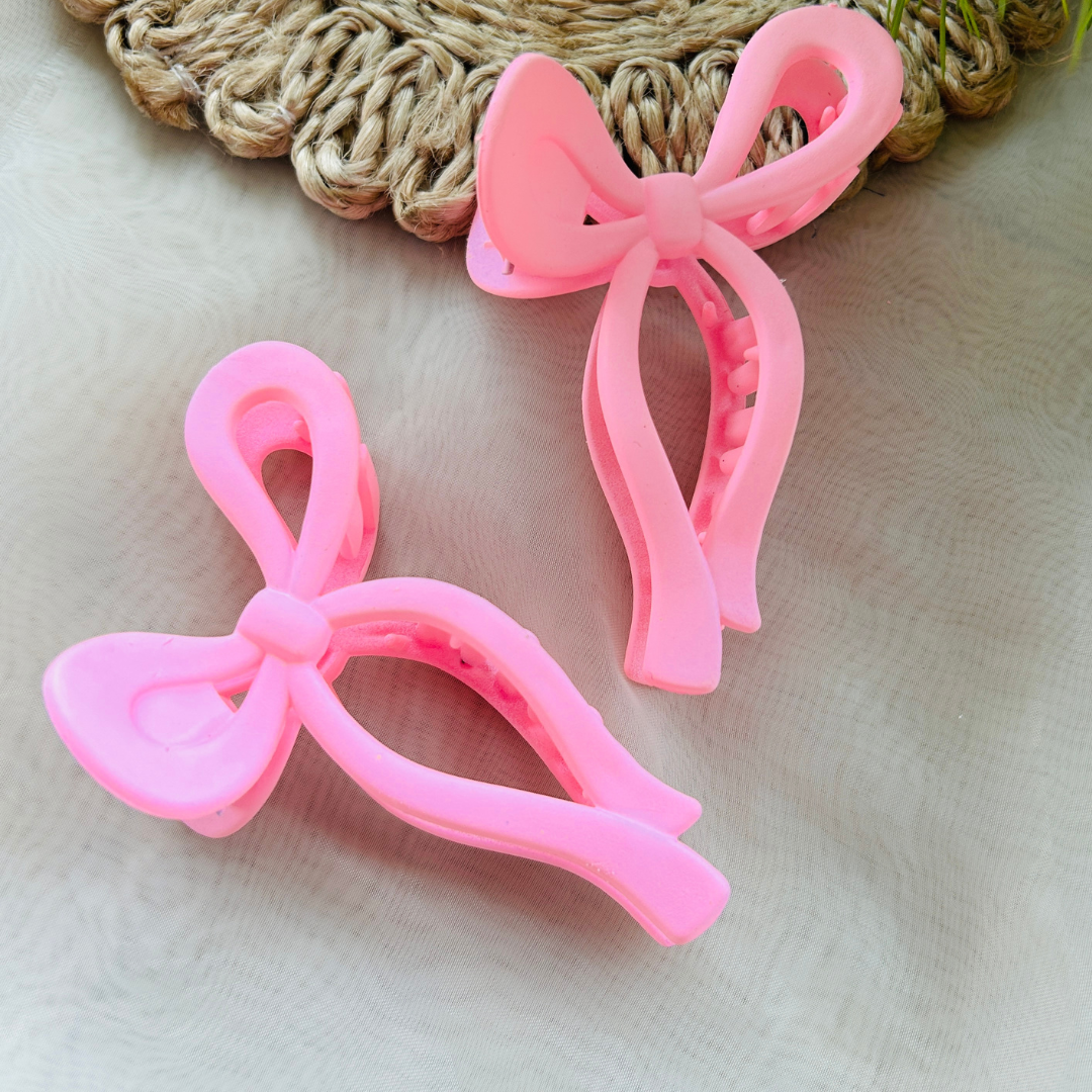 Bow Claw Clip - Large - Pink