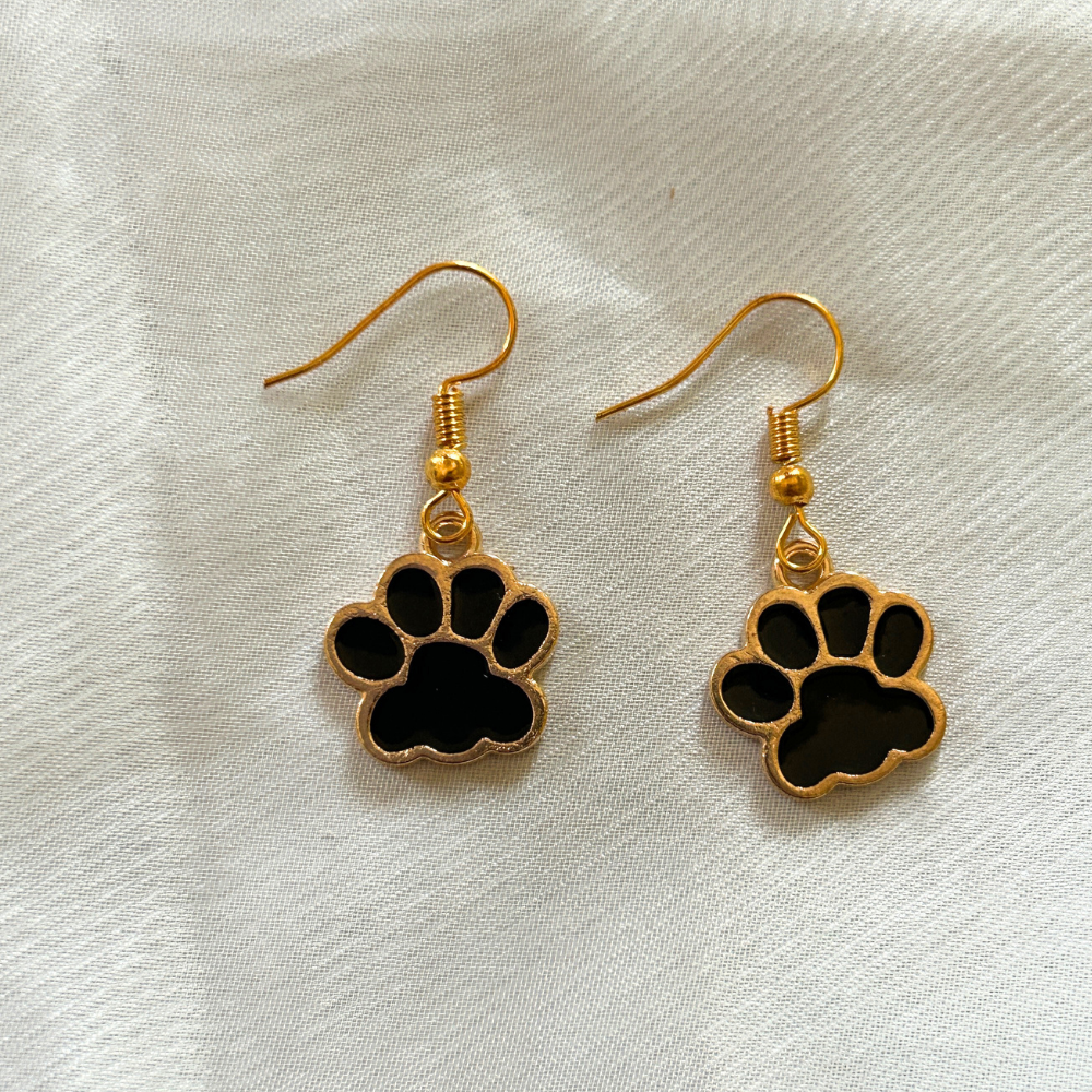 Paw Earrings - Black