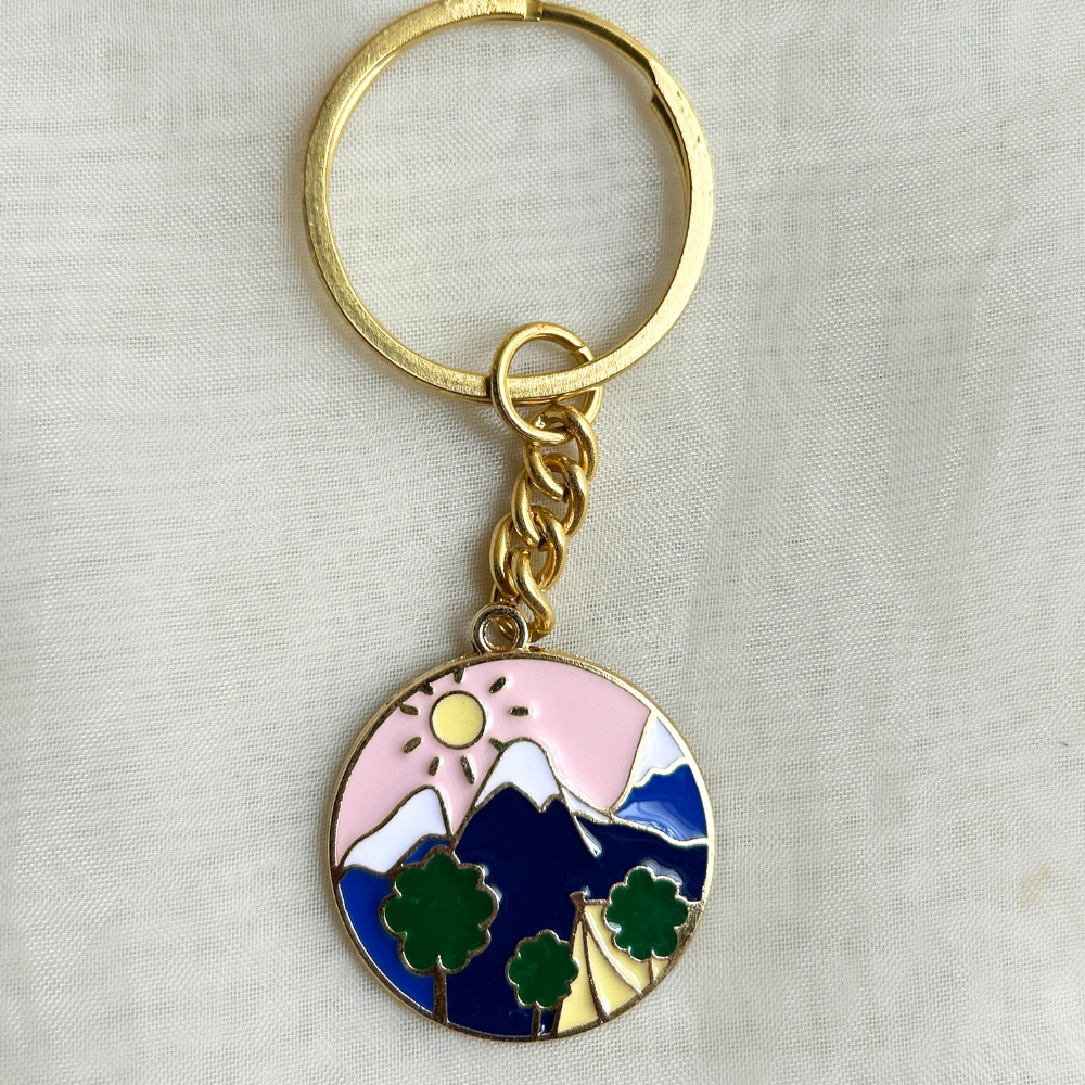 Mountains During Day/ Night Keychains