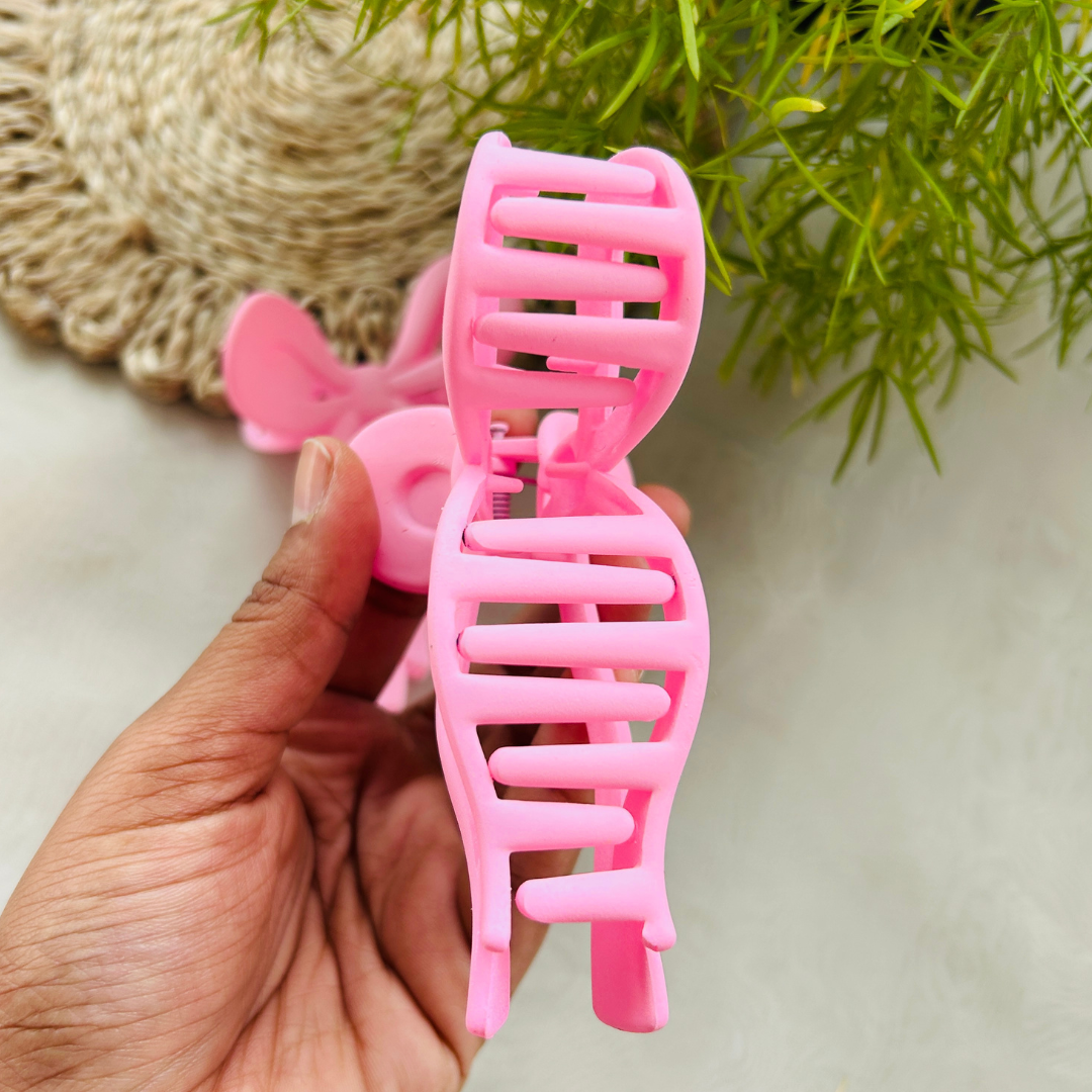 Bow Claw Clip - Large - Pink