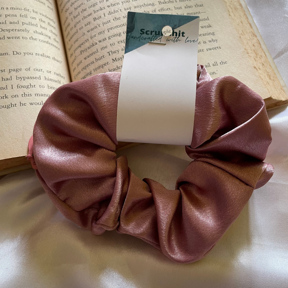 Brown Zipper Scrunchie