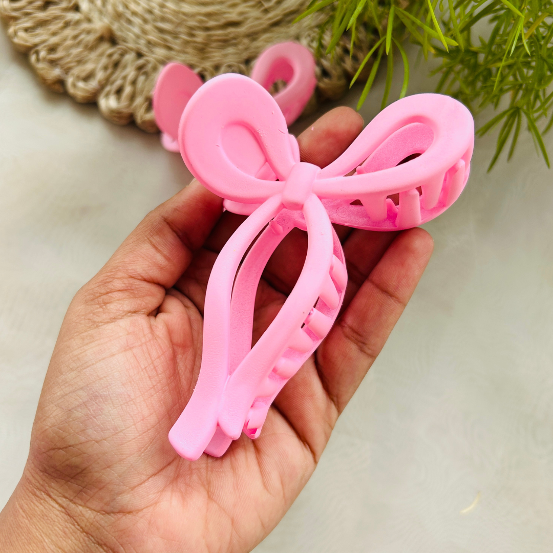 Bow Claw Clip - Large - Pink