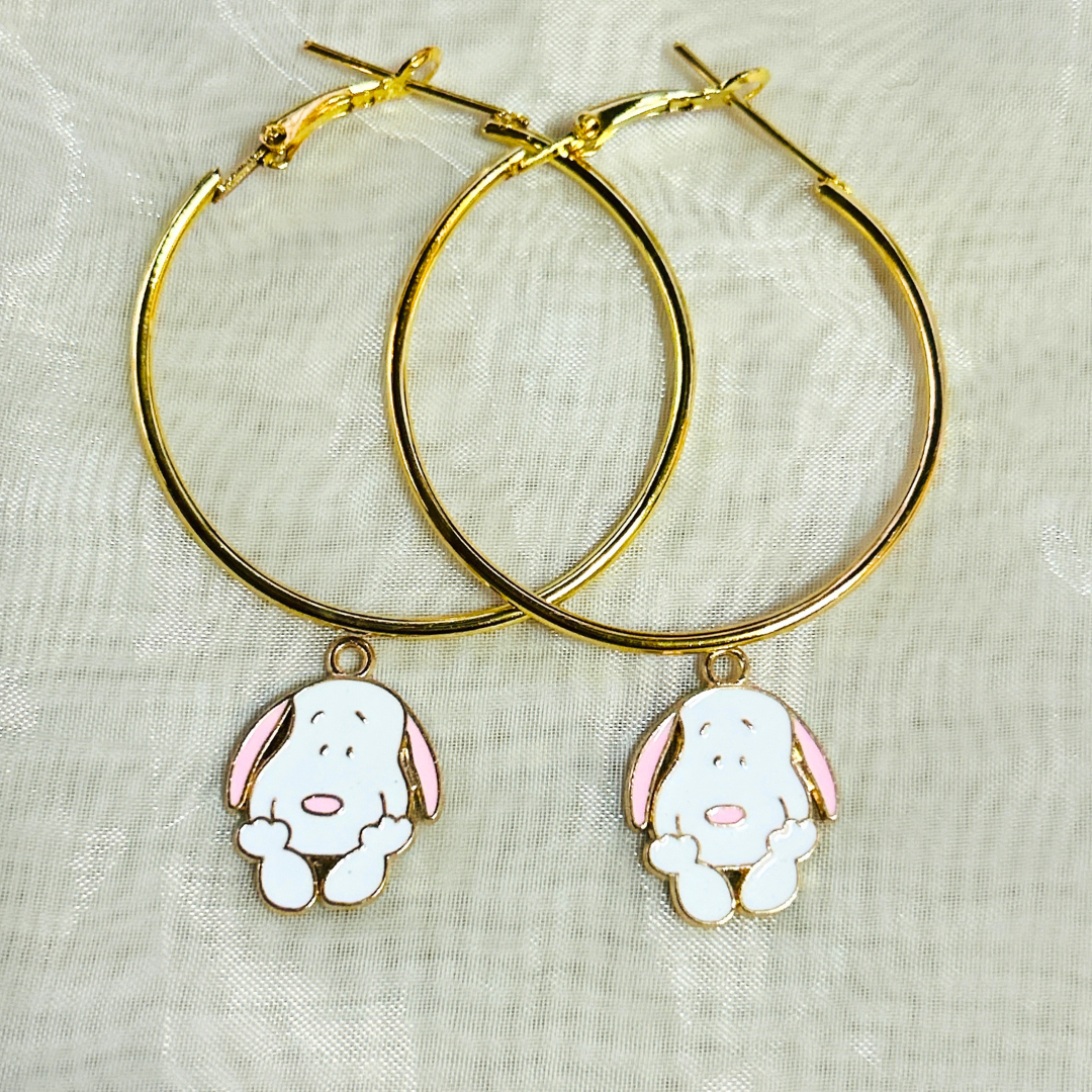 Cute Dog Hoop Earrings
