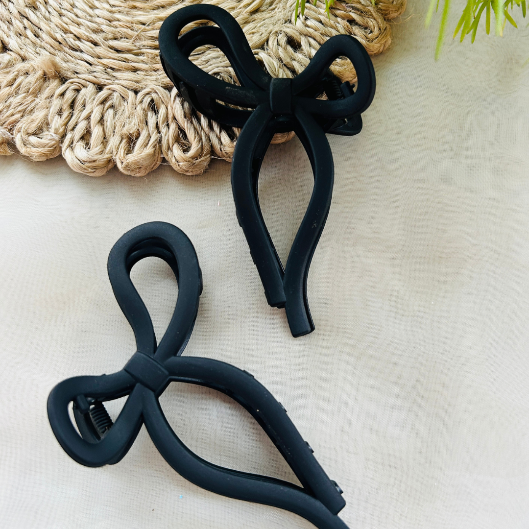 Bow Claw Clip - Large - Black