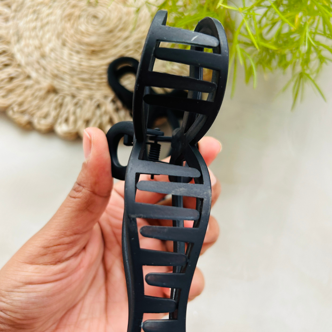 Bow Claw Clip - Large - Black