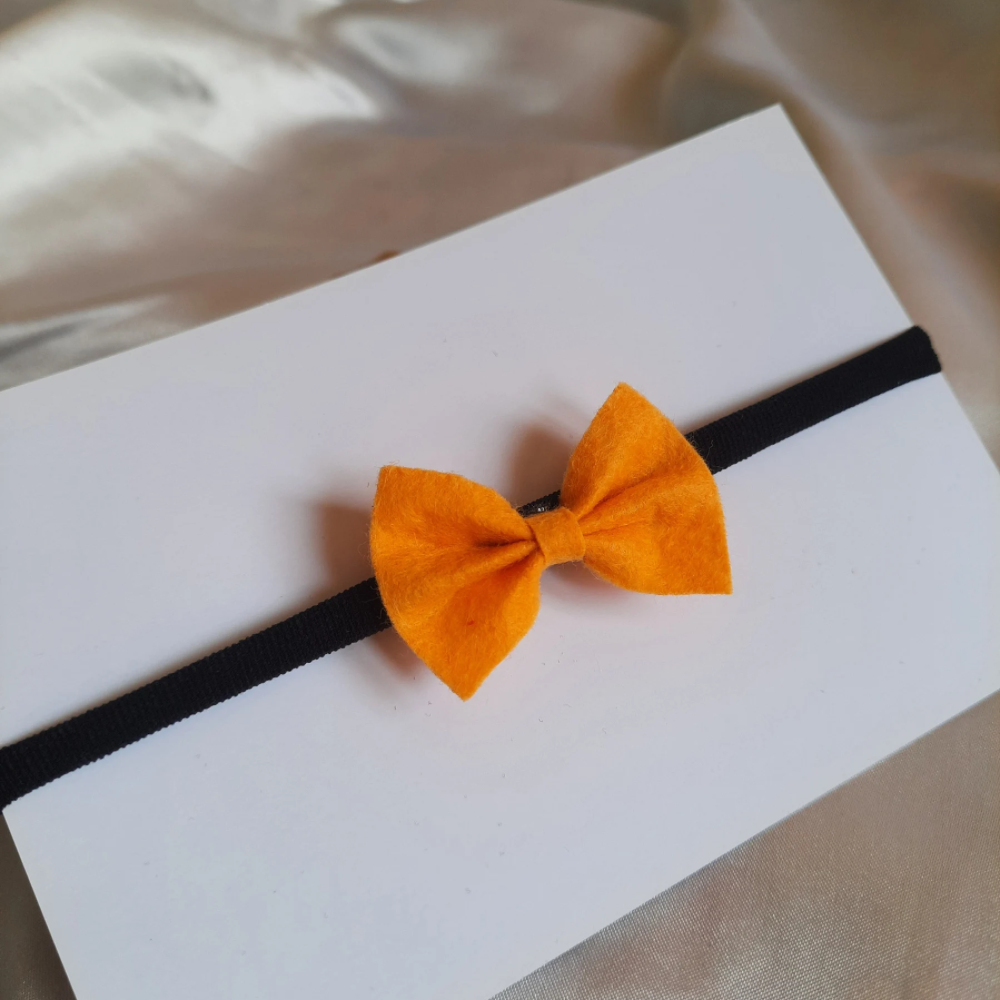 Orange Felt Micro Bow