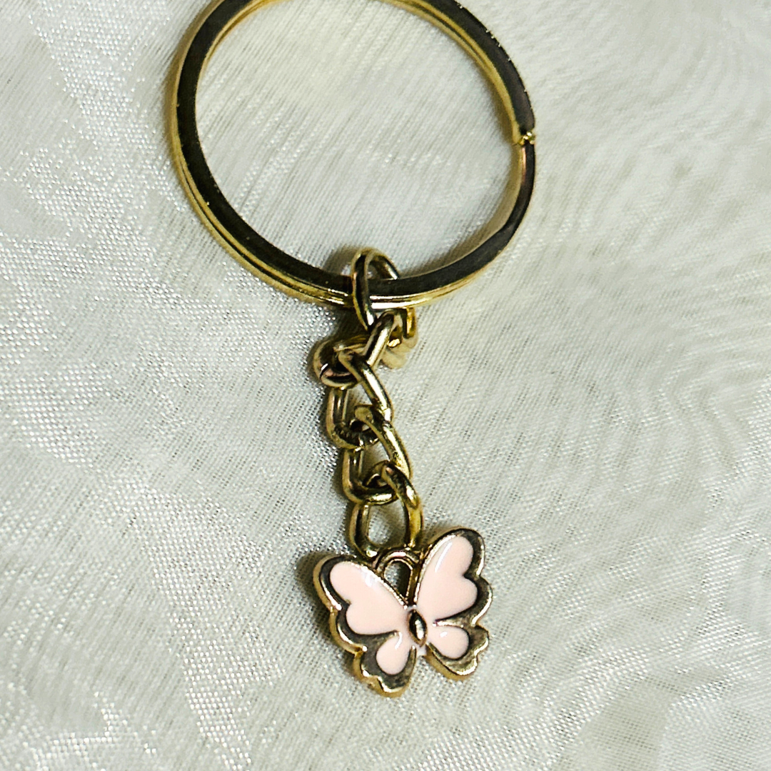 Mini Pink Butterfly Keychain
