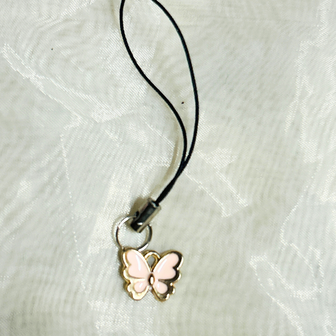 Butterfly Phone Charm - Pink