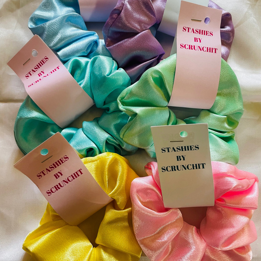 Pastel Green Zipper Scrunchie
