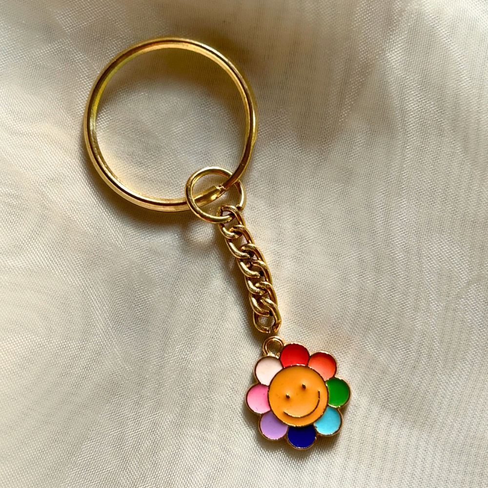 Rainbow Flower Keychain