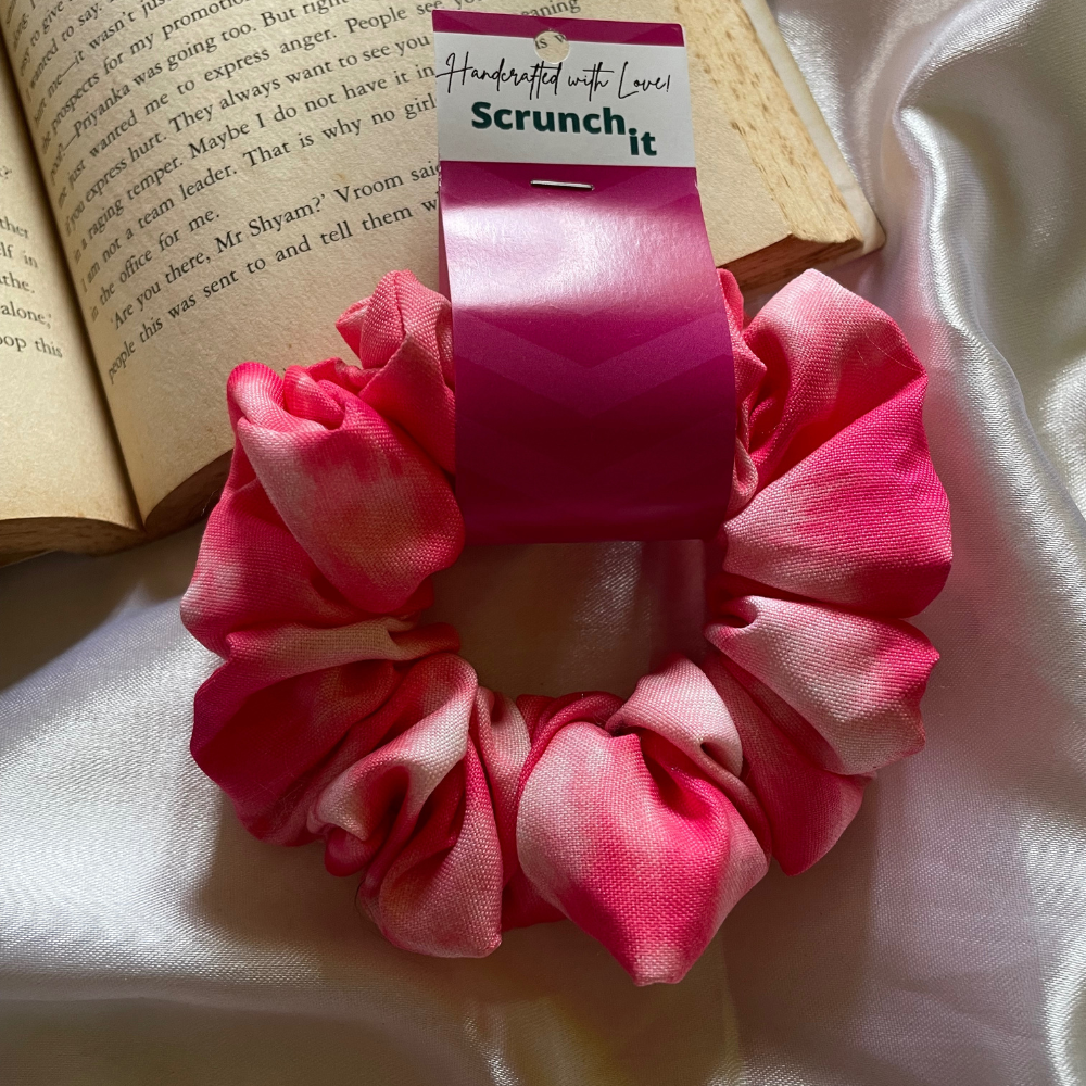 Pink Tie-Dye Scrunchie