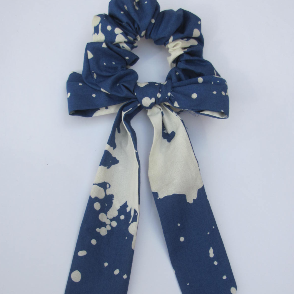 Blue Splash Scarf Scrunchie / Tail Scrunchie / Bowknot Scrunchie
