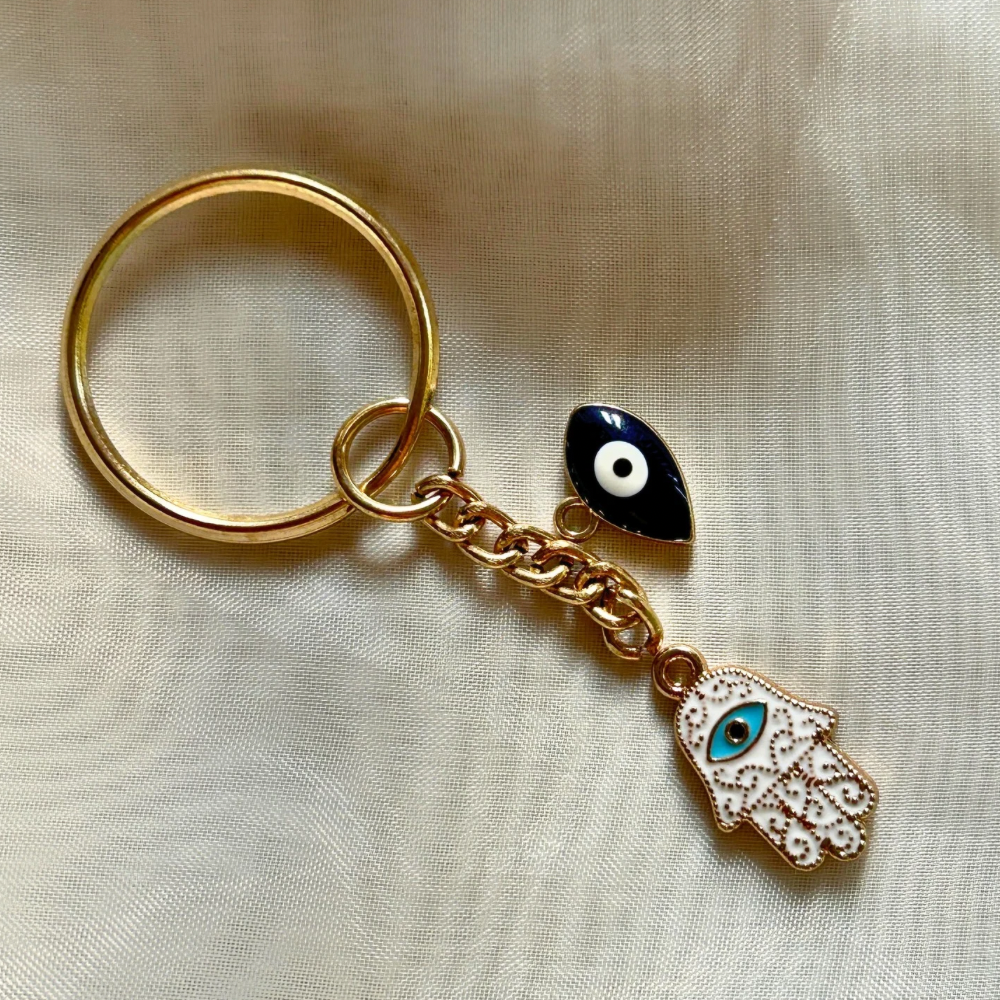 Evil Eye Keychain with 2 Charms