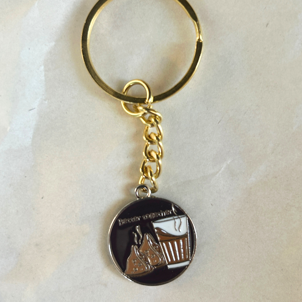 Chai and Samosa Better Together Keychain - Black