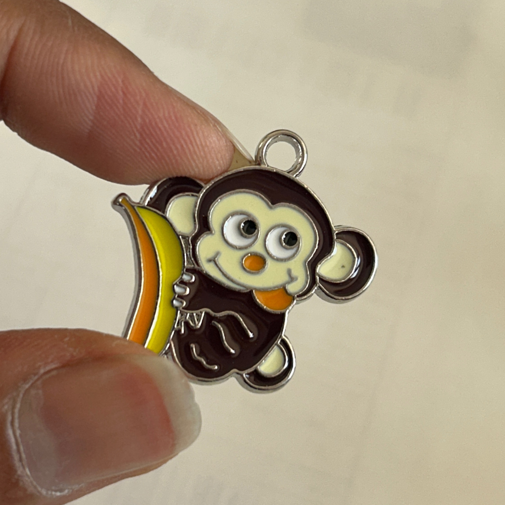 Monkey With a Banana Phone Charm