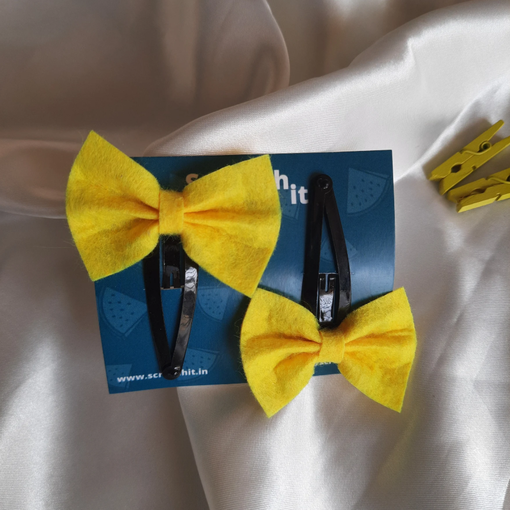 Yellow Felt Micro Bow
