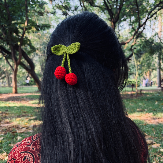 Cherry Crochet Clip