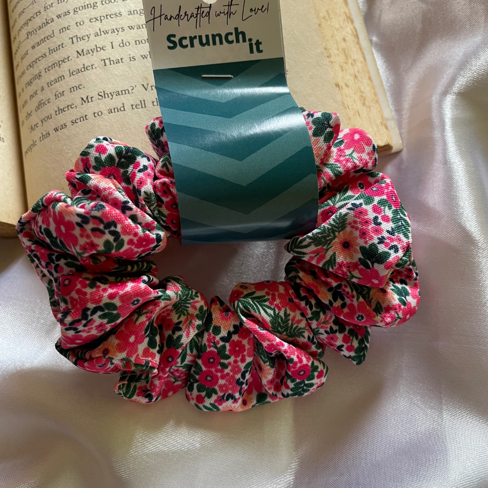 Floral Garden Printed Scrunchie