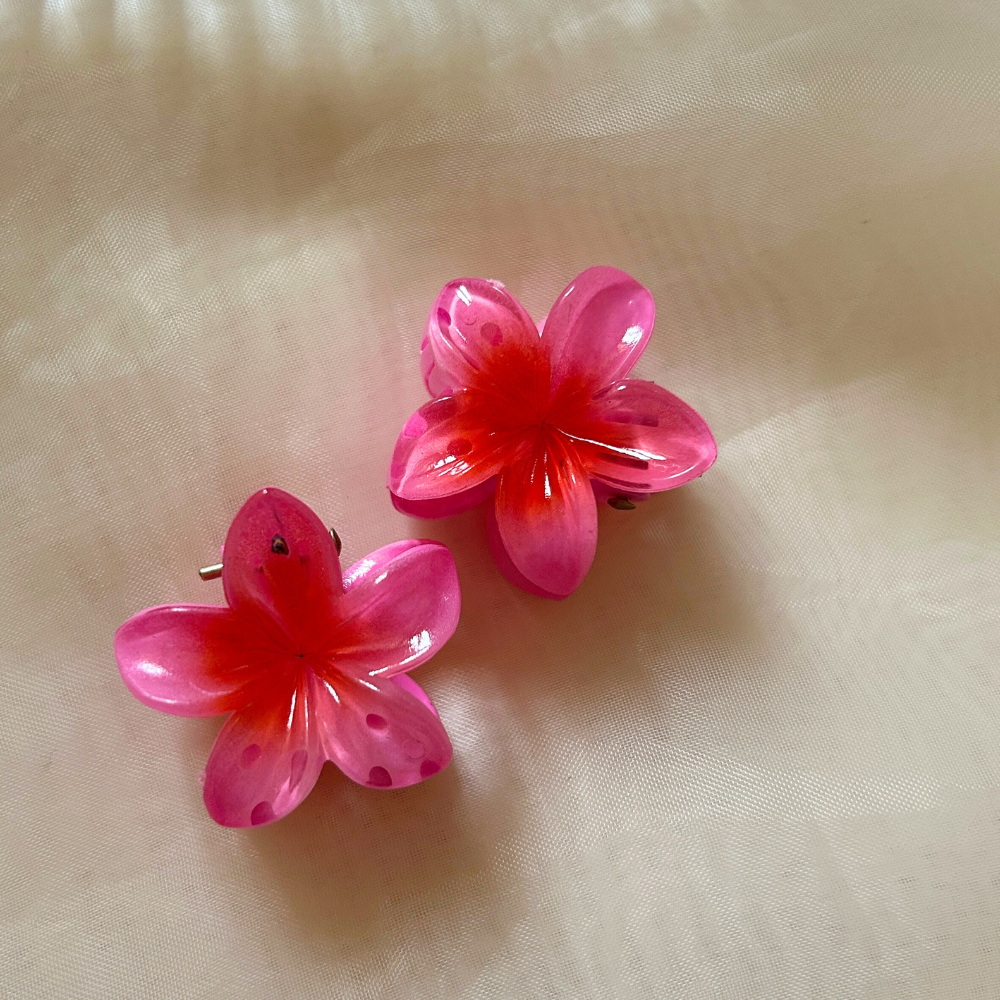 Pink Flower Claw Clip - Extra Small