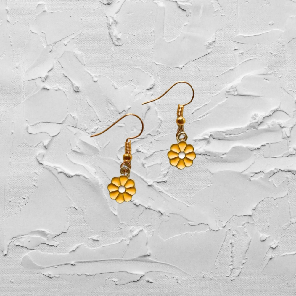 Yellow Flower Earrings
