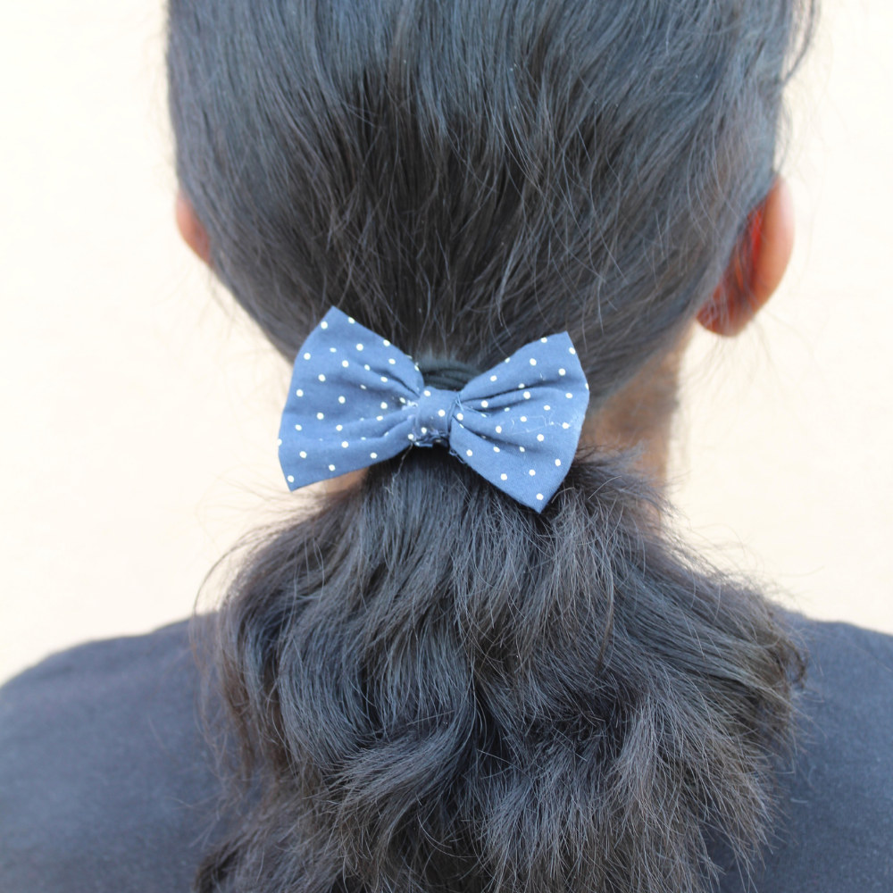 Blue Polka Dots Bow