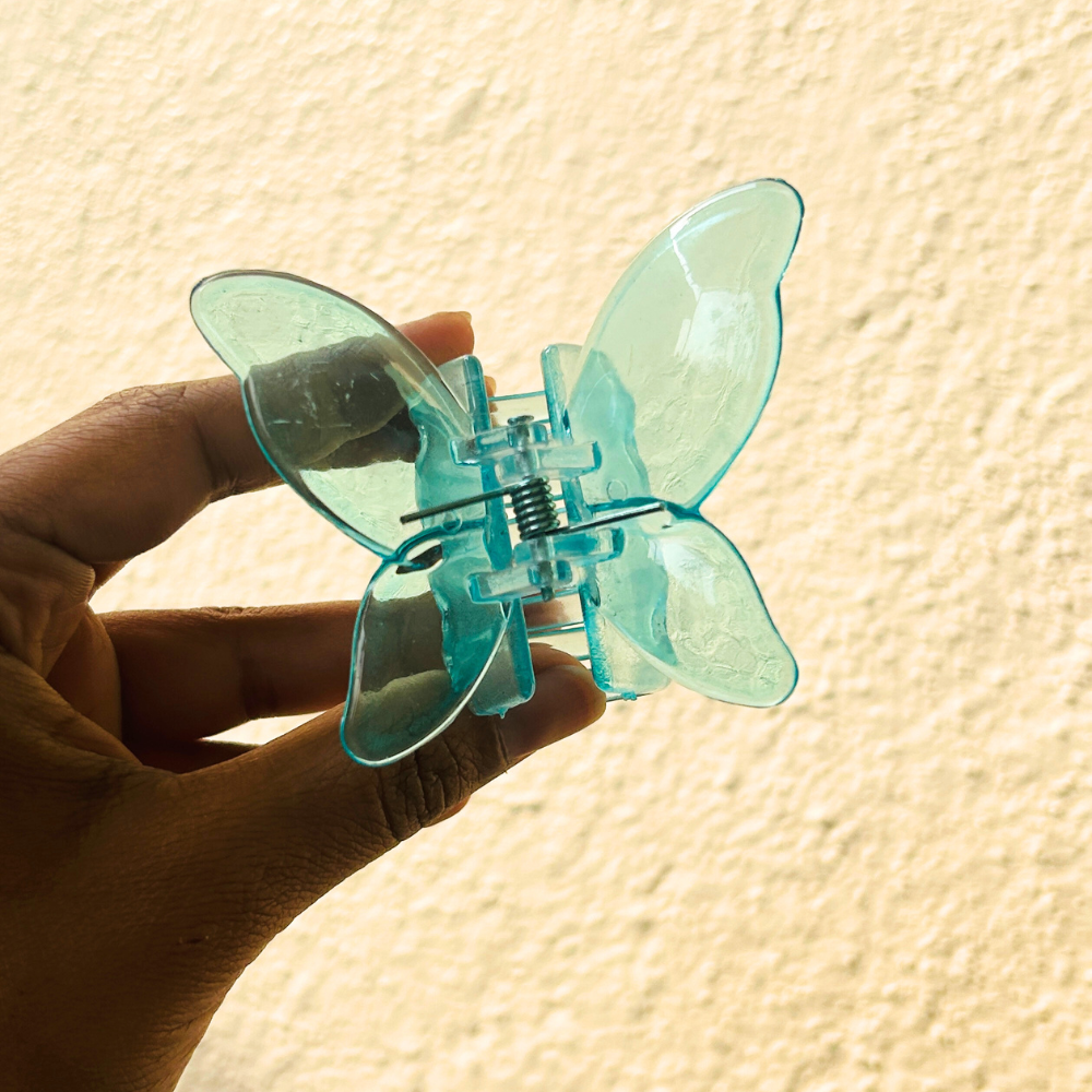 Blue Butterfly Claw Clip - Large