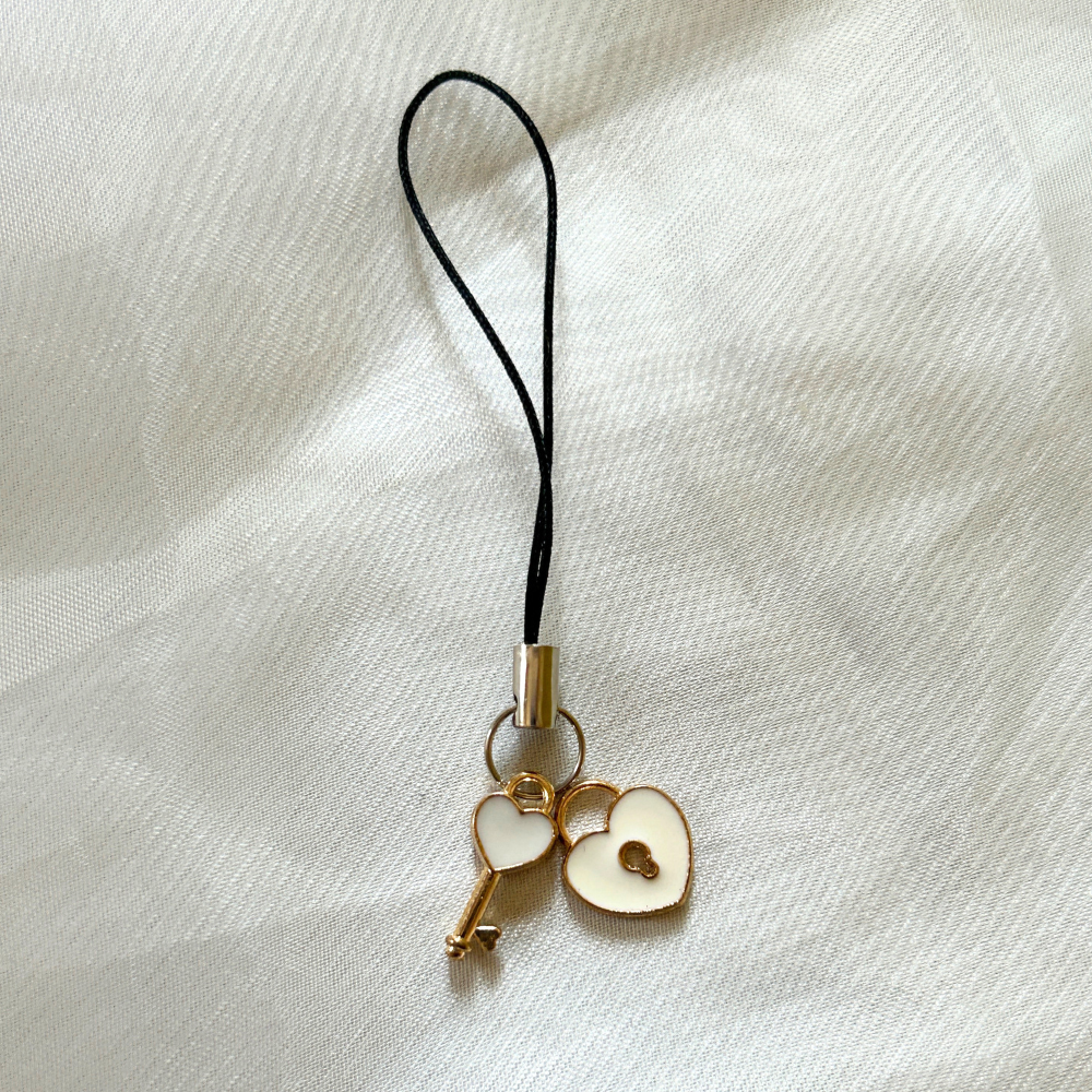 Lock and Key Phone Charm