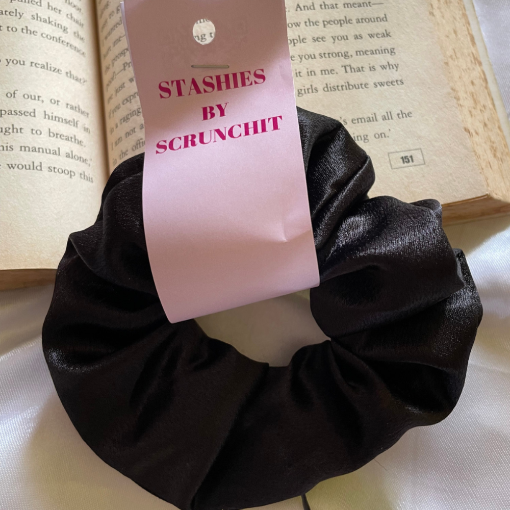 Black Zipper Scrunchie