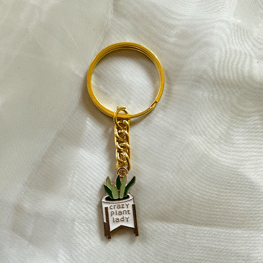 Crazy Plant Lady Keychain