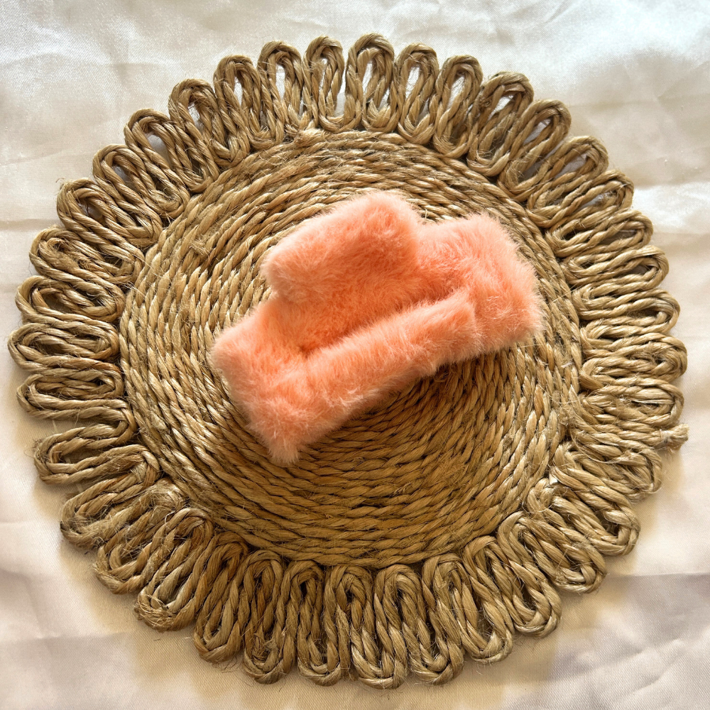 Rectangle Fur Claw Clip - Large