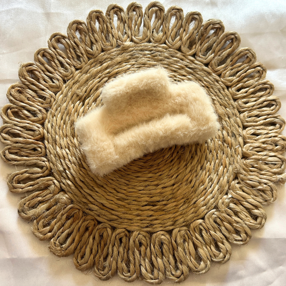 Rectangle Fur Claw Clip - Large