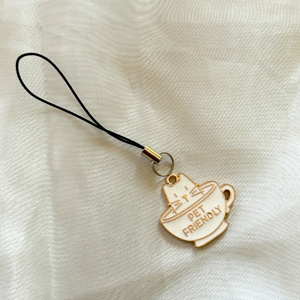 Pet Friendly Cup - White - Phone Charm