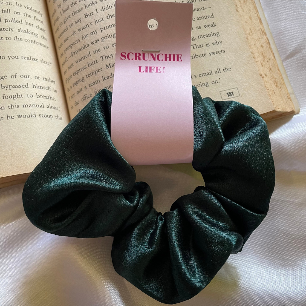 Dark Green Zipper Scrunchie