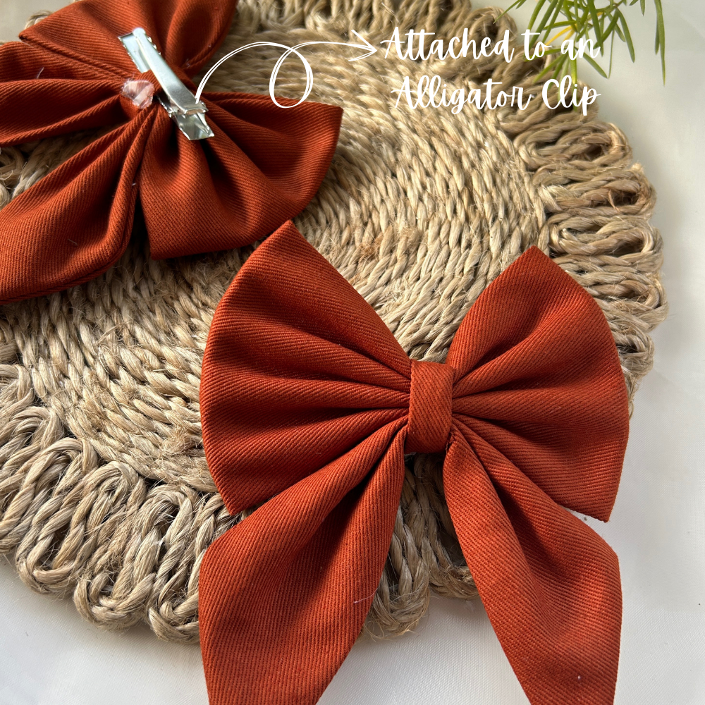 Brown Pigtail Bow