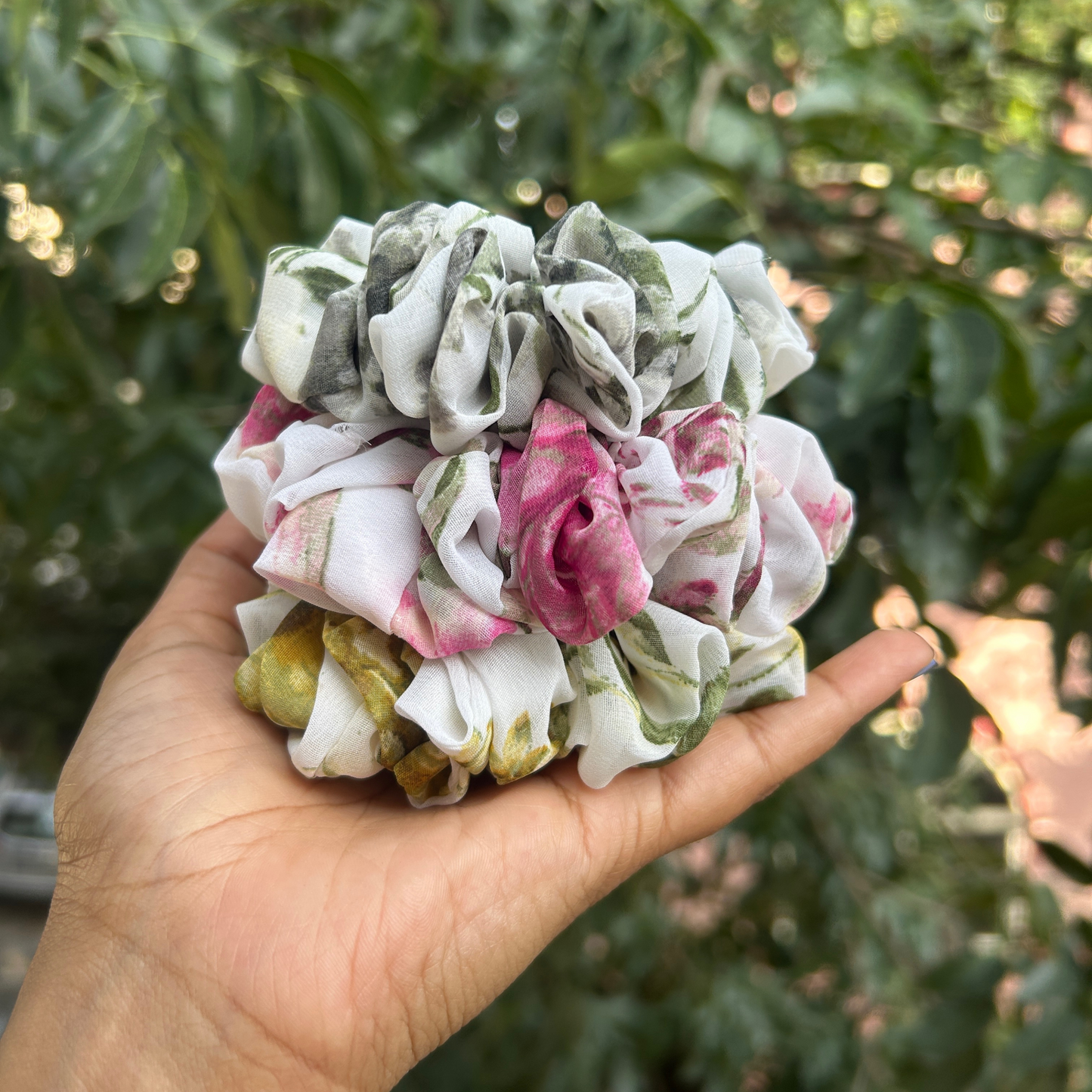 Pink Fluffy Scrunchie - Large