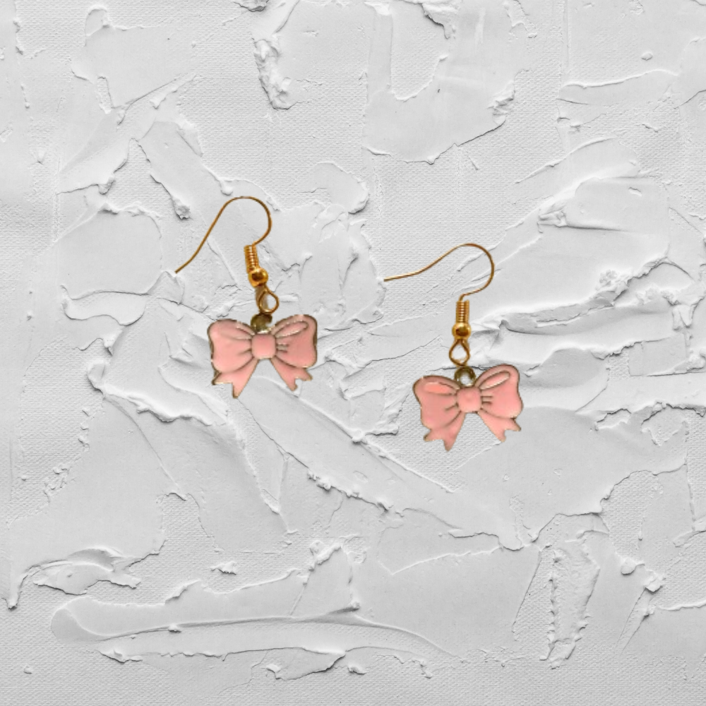 Pink Bow Earrings