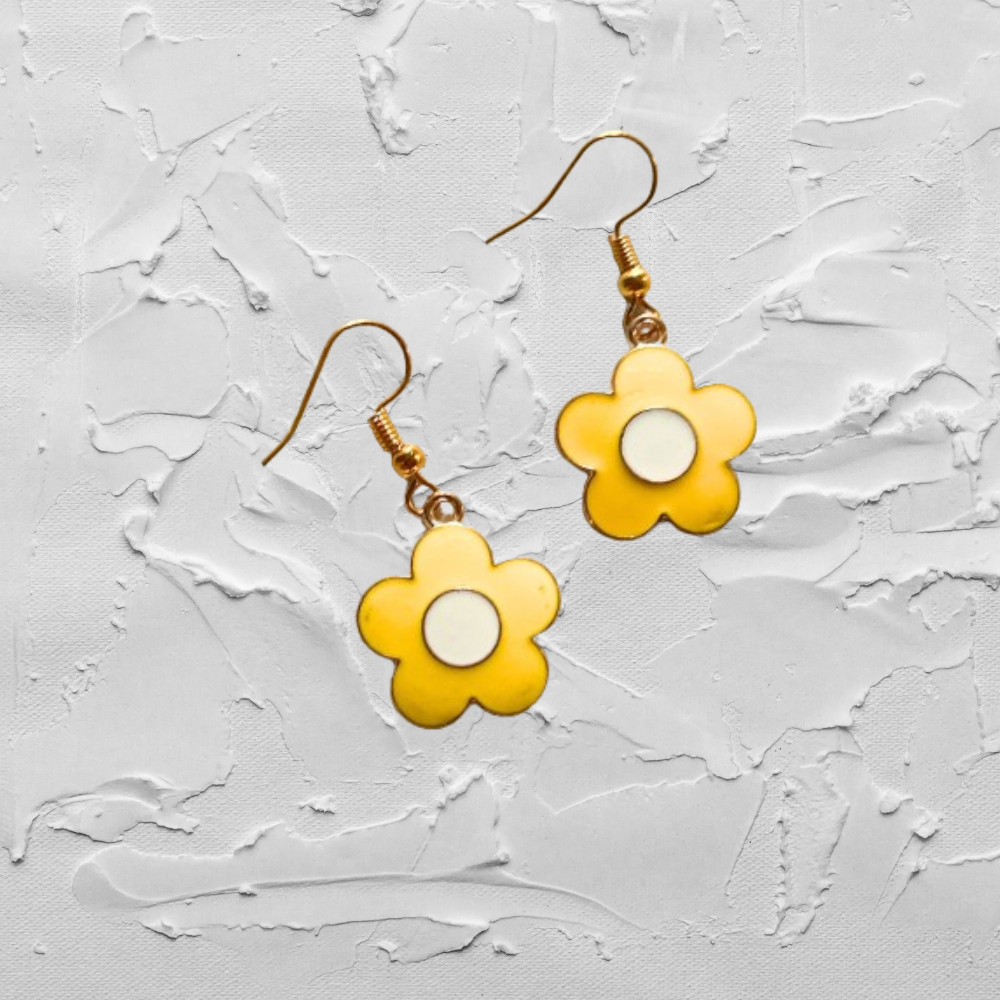 Yellow Flower Earrings