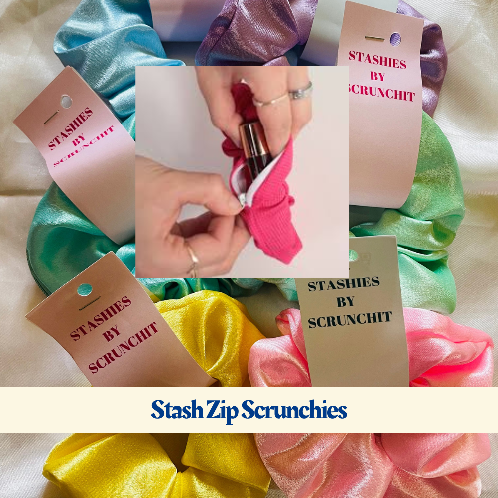 Zipper Stash Scrunchies