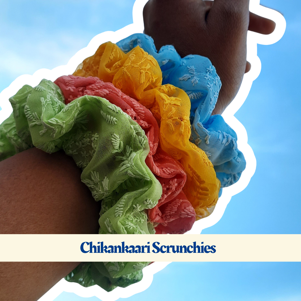 Chikankaari Scrunchies
