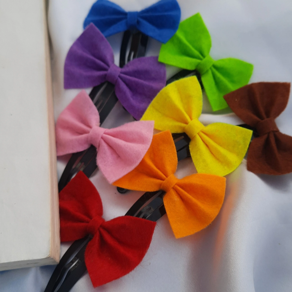 Purple Felt Micro Bows