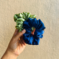 Satin Scrunchies Combo of 2 (Ink and Grass)
